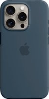 Apple - iPhone 15 Pro Silicone Case with MagSafe - Storm Blue - Front_Zoom