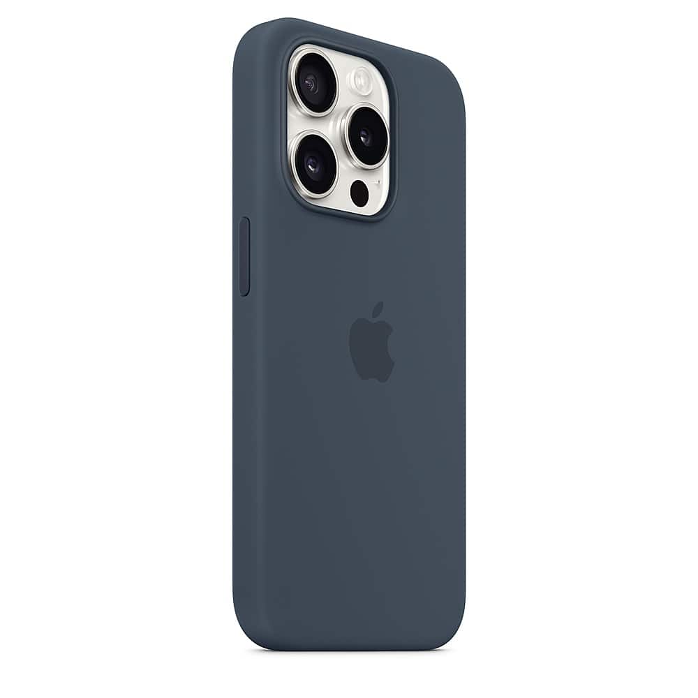 Alt View 1. Apple - iPhone 15 Pro Silicone Case with MagSafe - Storm Blue.
