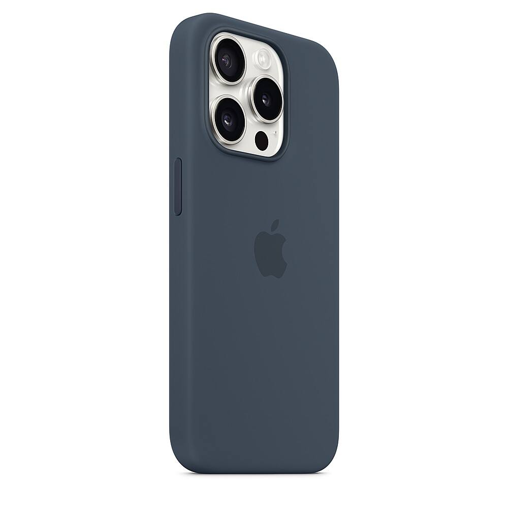 Alt View 1. Apple - iPhone 15 Pro Silicone Case with MagSafe - Storm Blue.