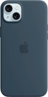 Apple - iPhone 15 Plus Silicone Case with MagSafe - Storm Blue - Front_Zoom