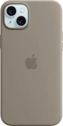 Apple - iPhone 15 Plus Silicone Case with MagSafe - Clay
