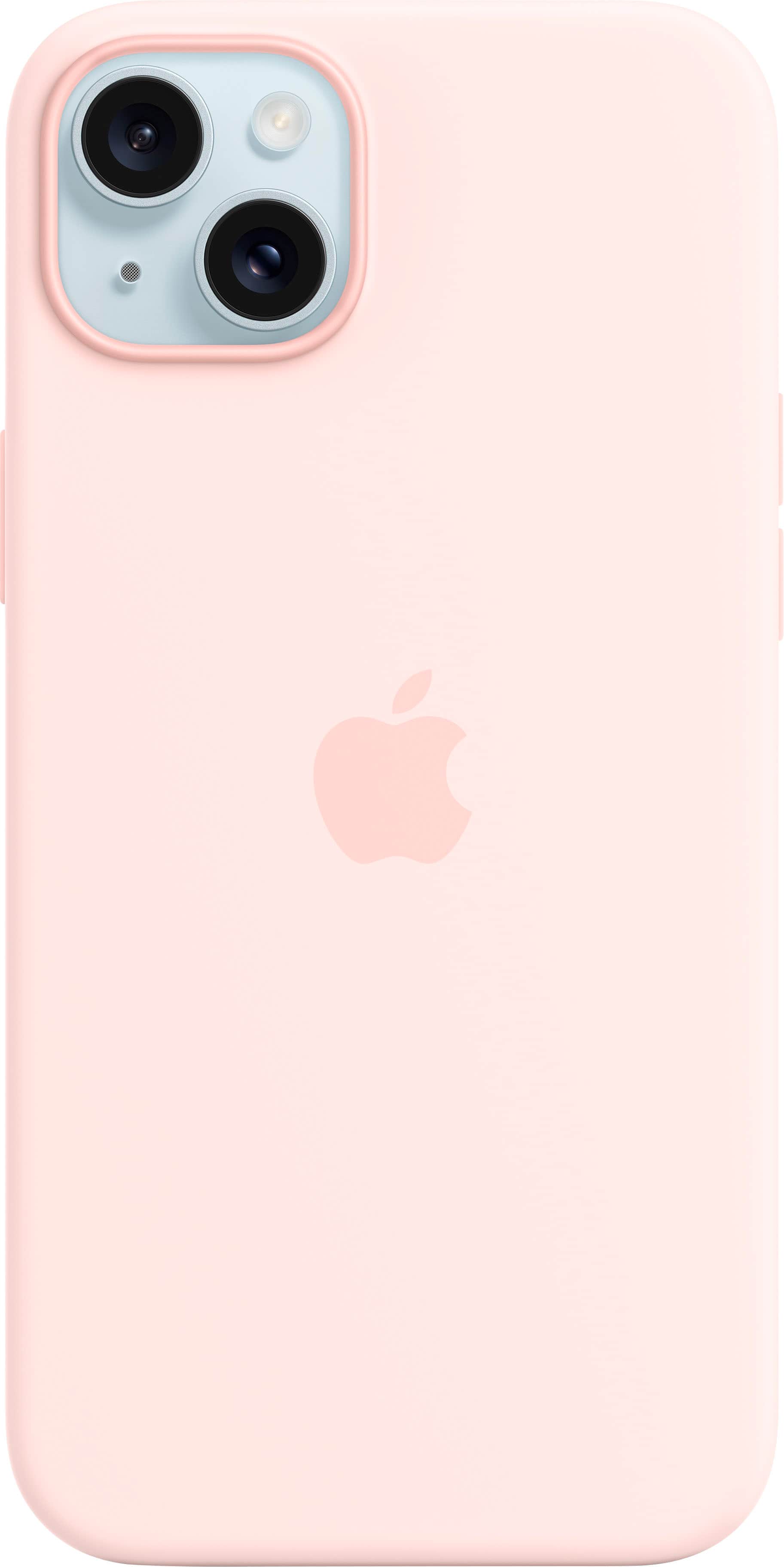 Front. Apple - iPhone 15 Plus Silicone Case with MagSafe - Light Pink.