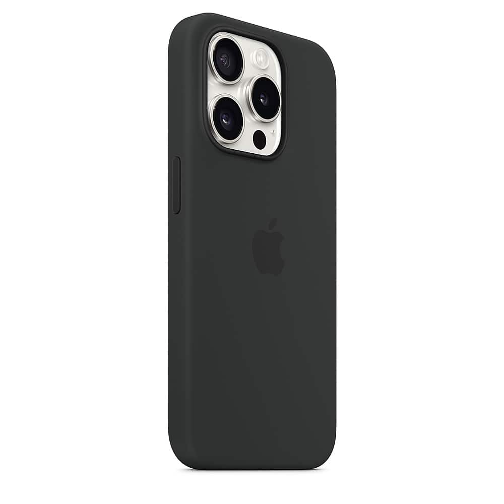 Alt View 1. Apple - iPhone 15 Pro Silicone Case with MagSafe - Black.
