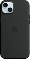 Apple - iPhone 15 Plus Silicone Case with MagSafe - Black - Front_Zoom