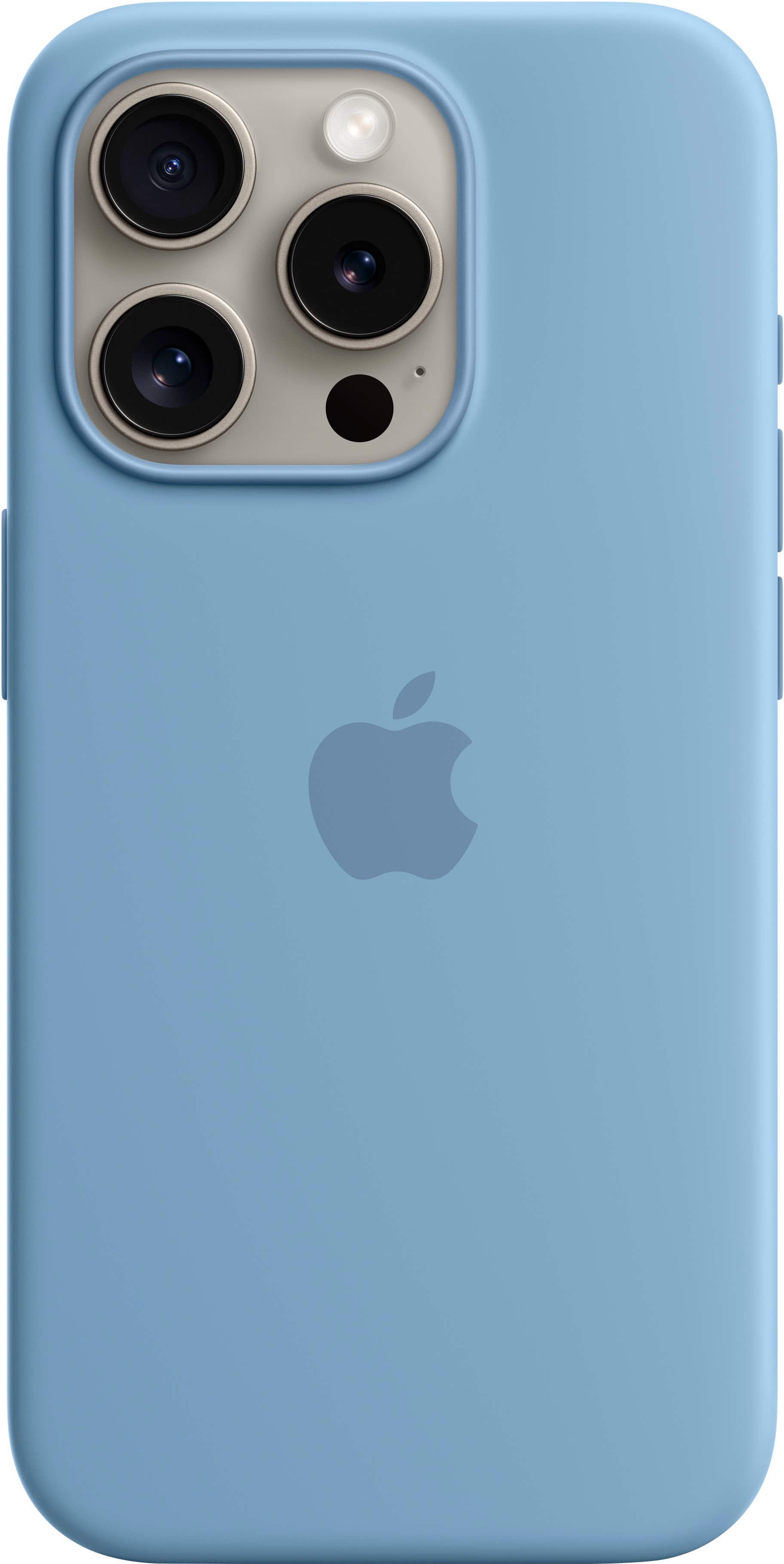 Apple - iPhone 15 Pro Silicone Case with MagSafe - Winter Blue - Front_Zoom