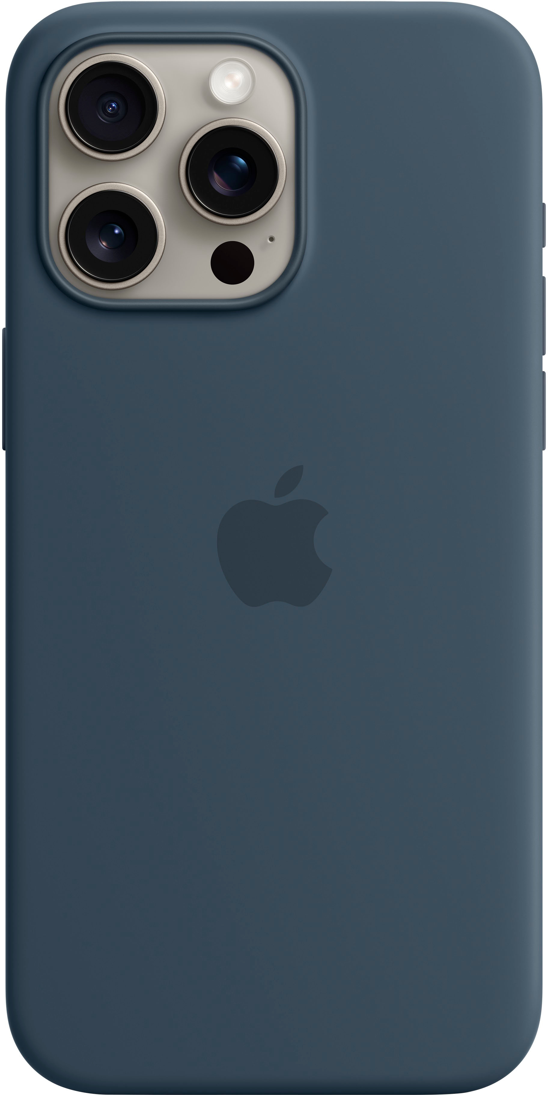 Apple - iPhone 15 Pro Max Silicone Case with MagSafe - Storm Blue