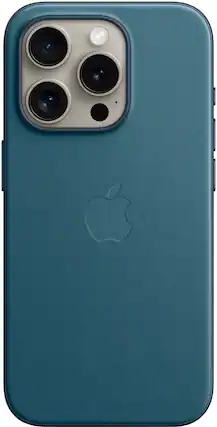 Front. Apple - iPhone 15 Pro FineWoven Case with MagSafe - Pacific Blue.