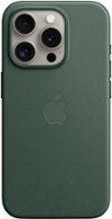 Apple - iPhone 15 Pro FineWoven Case with MagSafe - Evergreen - Front_Zoom