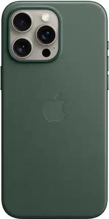 Front. Apple - iPhone 15 Pro Max FineWoven Case with MagSafe - Evergreen.