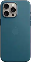 Apple - iPhone 15 Pro Max FineWoven Case with MagSafe - Pacific Blue - Front_Zoom