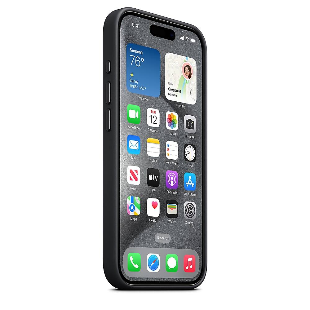 Alt View 2. Apple - iPhone 15 Pro FineWoven Case with MagSafe - Black.