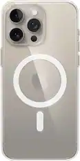 Front. Apple - iPhone 15 Pro Max Case with MagSafe - Clear.