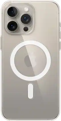 Front. Apple - iPhone 15 Pro Max Case with MagSafe - Clear.
