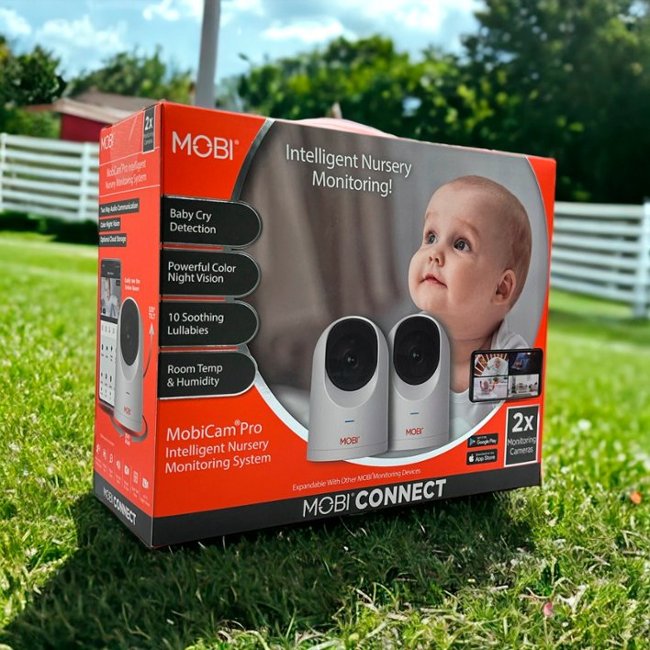 MOBI - Cam PRO HD 2Pk WiFi Pan & Tilt Video Baby Monitor w 2-Way Audio, Color Night Vision, & Cry Detection - White_2