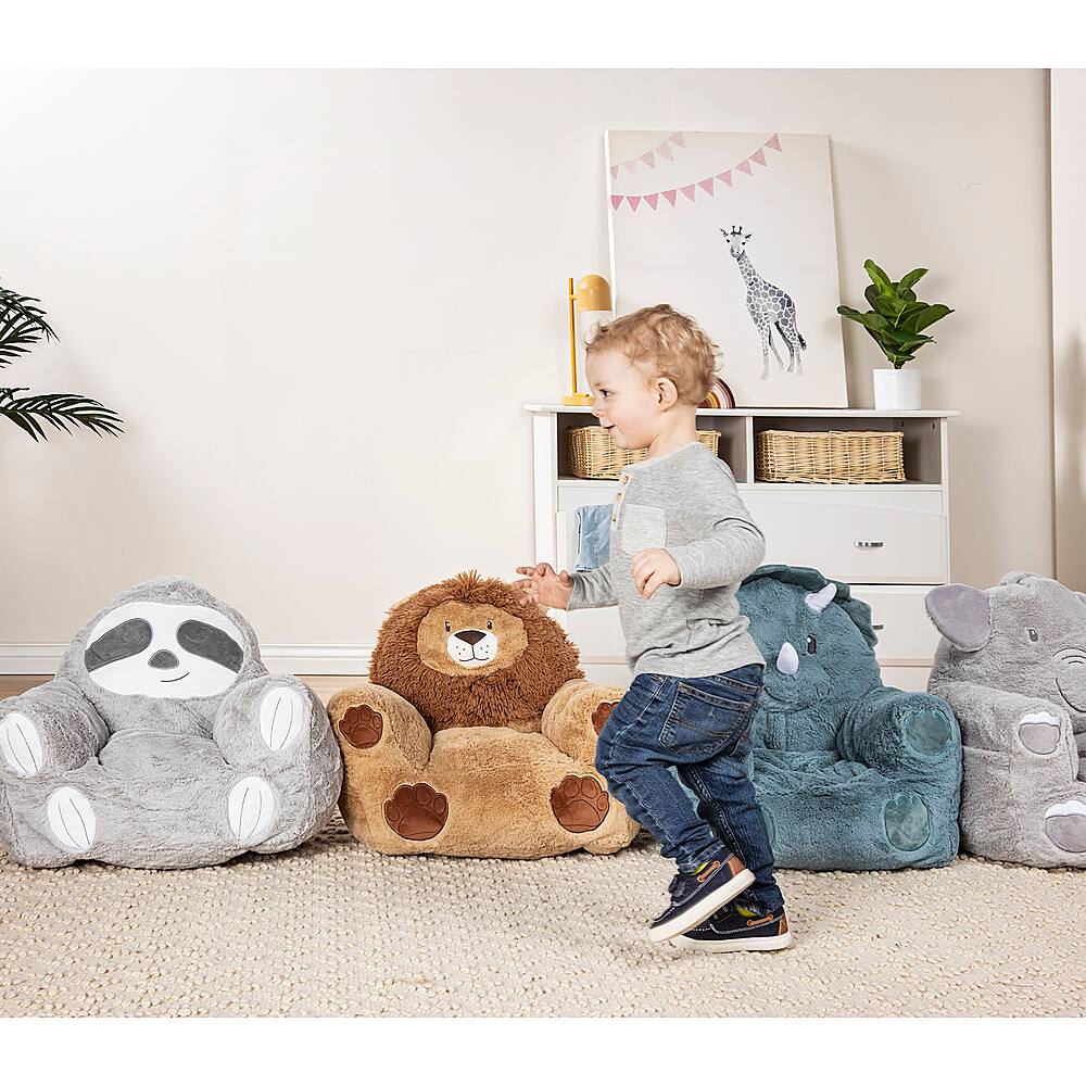 Best Buy Toddler Plush Elephant Character Chair by Cuddo Buddies Gray 103707