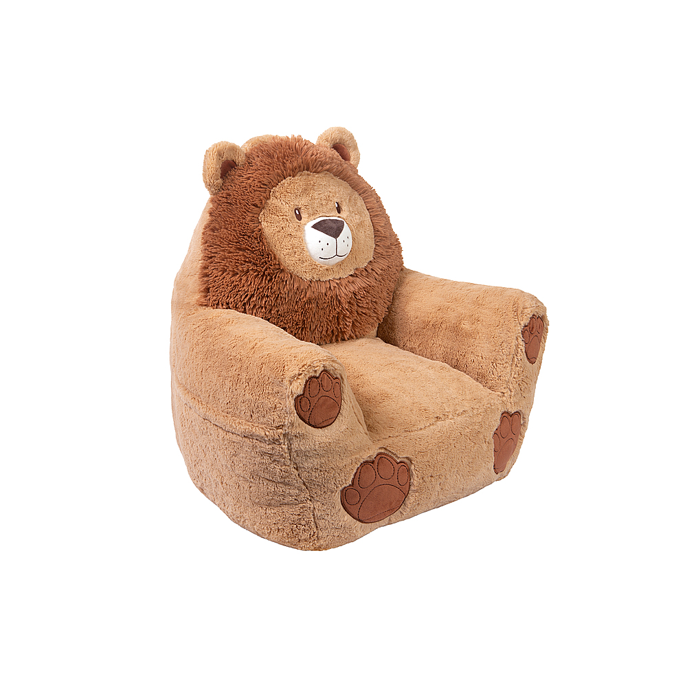 Angle View: Toddler Plush Lion Character Chair by Cuddo Buddies - Orange