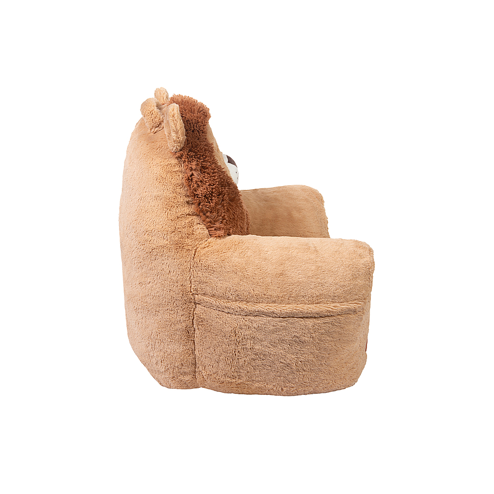 Left View: Toddler Plush Lion Character Chair by Cuddo Buddies - Orange