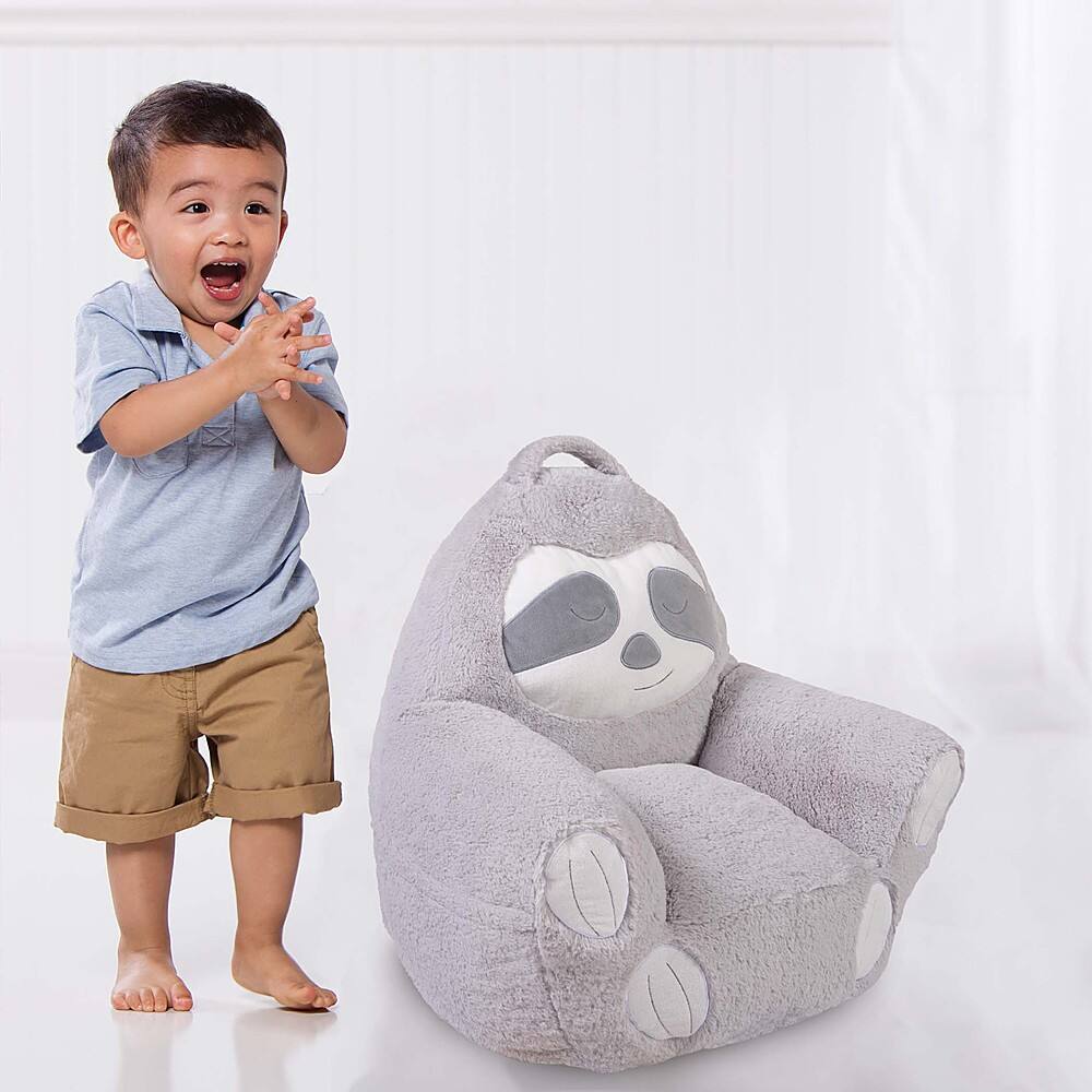 Best Buy Toddler Plush Sloth Character Chair by Cuddo Buddies Gray 103704