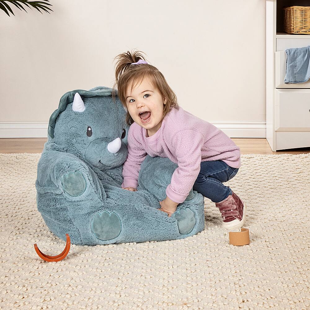 Best Buy: Toddler Plush Dinosaur Character Chair by Cuddo Buddies Blue ...