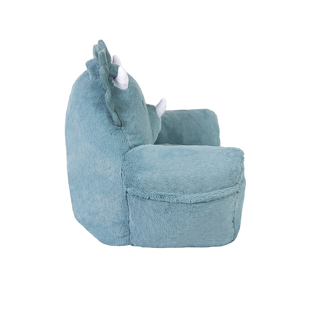 Left View: Toddler Plush Dinosaur Character Chair by Cuddo Buddies - Blue