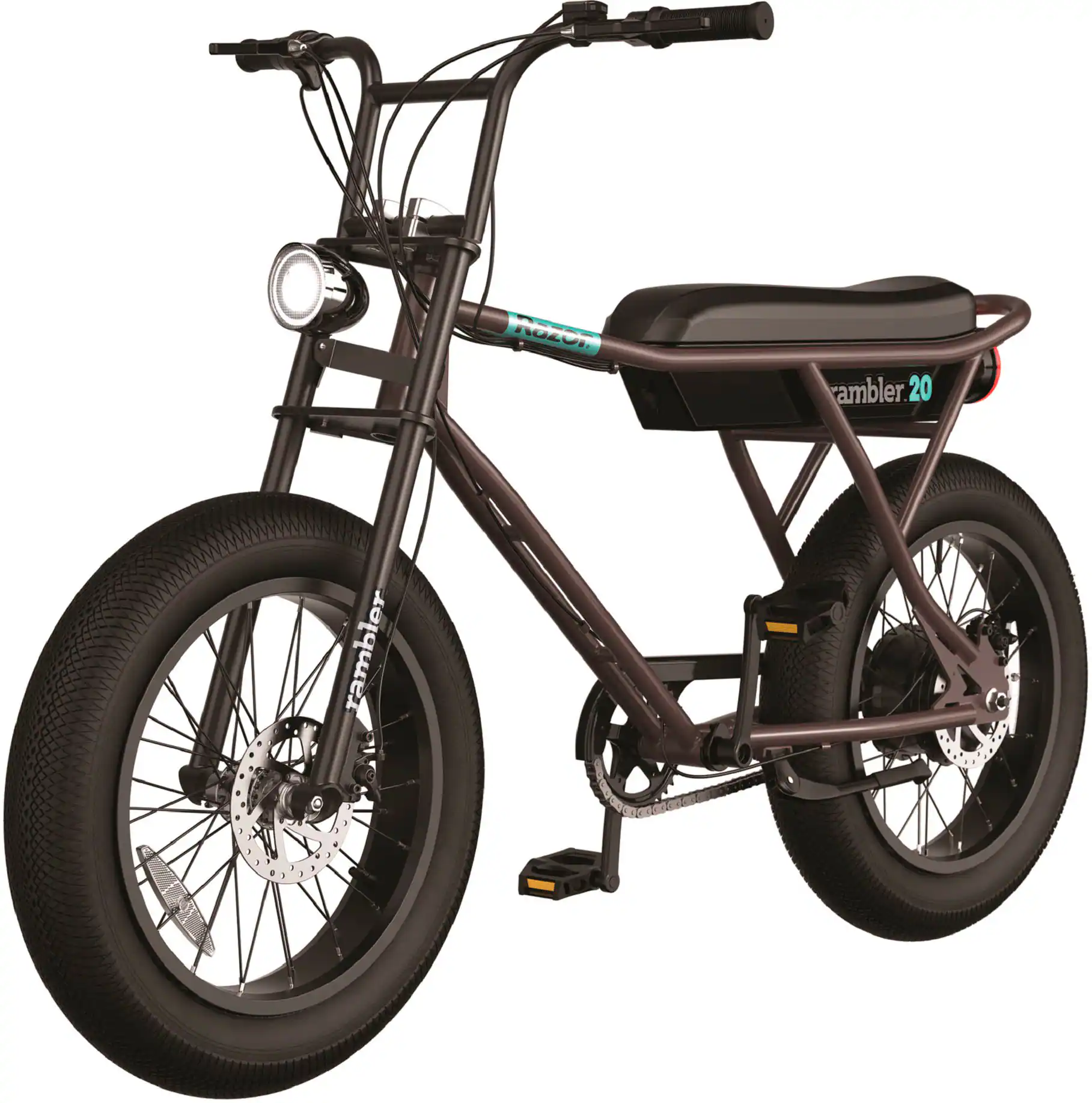 Front. Razor - Rambler 20 eBike w/16.5 Max Operating Range & 19.9 mph Max Speed - Brown.