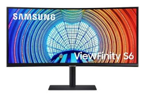 Samsung - ViewFinity S65UA 34" LED Curved Ultra-WQHD FreeSync Monitor with HDR10 (USB Type-C, HDMI, DisplayPort, LAN, USB) - Black - Front_Zoom