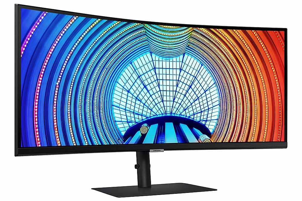 Alt View 14. Samsung - ViewFinity S65UA 34" LED Curved Ultra-WQHD FreeSync Monitor with HDR10 (USB Type-C, HDMI, DisplayPort, LAN, USB) - Black.