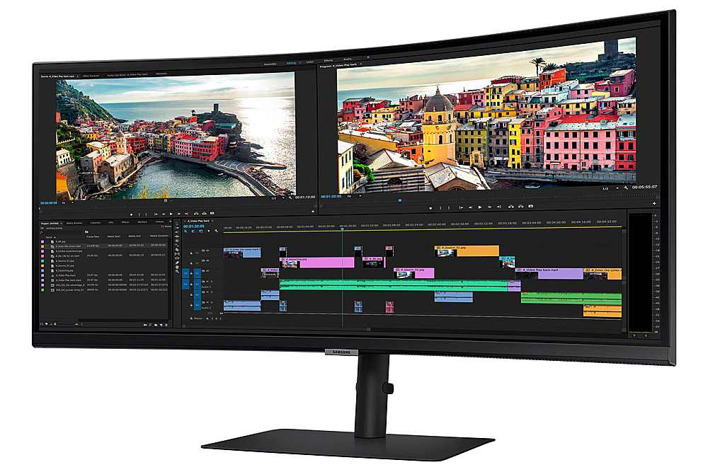 Alt View 19. Samsung - ViewFinity S65UA 34" LED Curved Ultra-WQHD FreeSync Monitor with HDR10 (USB Type-C, HDMI, DisplayPort, LAN, USB) - Black.