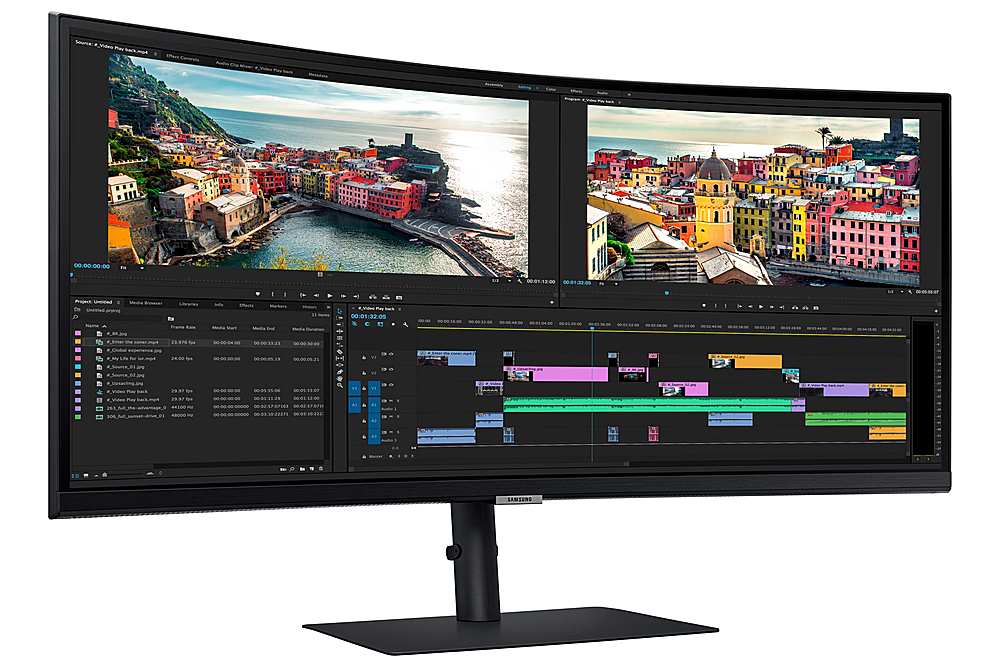 Alt View 20. Samsung - ViewFinity S65UA 34" LED Curved Ultra-WQHD FreeSync Monitor with HDR10 (USB Type-C, HDMI, DisplayPort, LAN, USB) - Black.