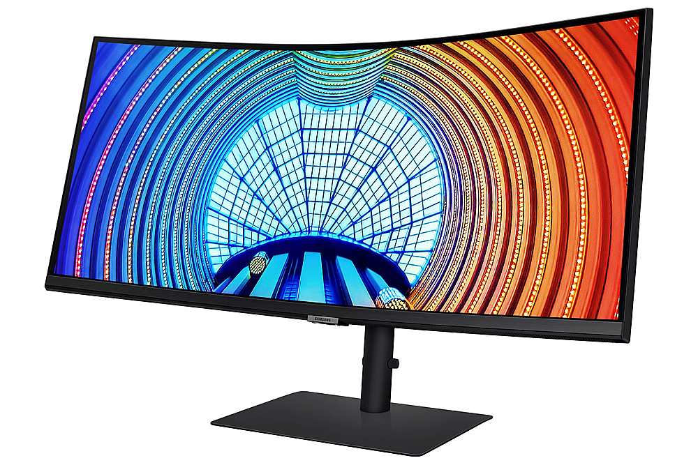 Alt View 23. Samsung - ViewFinity S65UA 34" LED Curved Ultra-WQHD FreeSync Monitor with HDR10 (USB Type-C, HDMI, DisplayPort, LAN, USB) - Black.