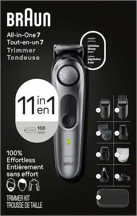 Alt View 12. Braun - Series 7 7420 All-In-One Style Kit, 11-in-1 Grooming Kit with Beard Trimmer & More - Silver.