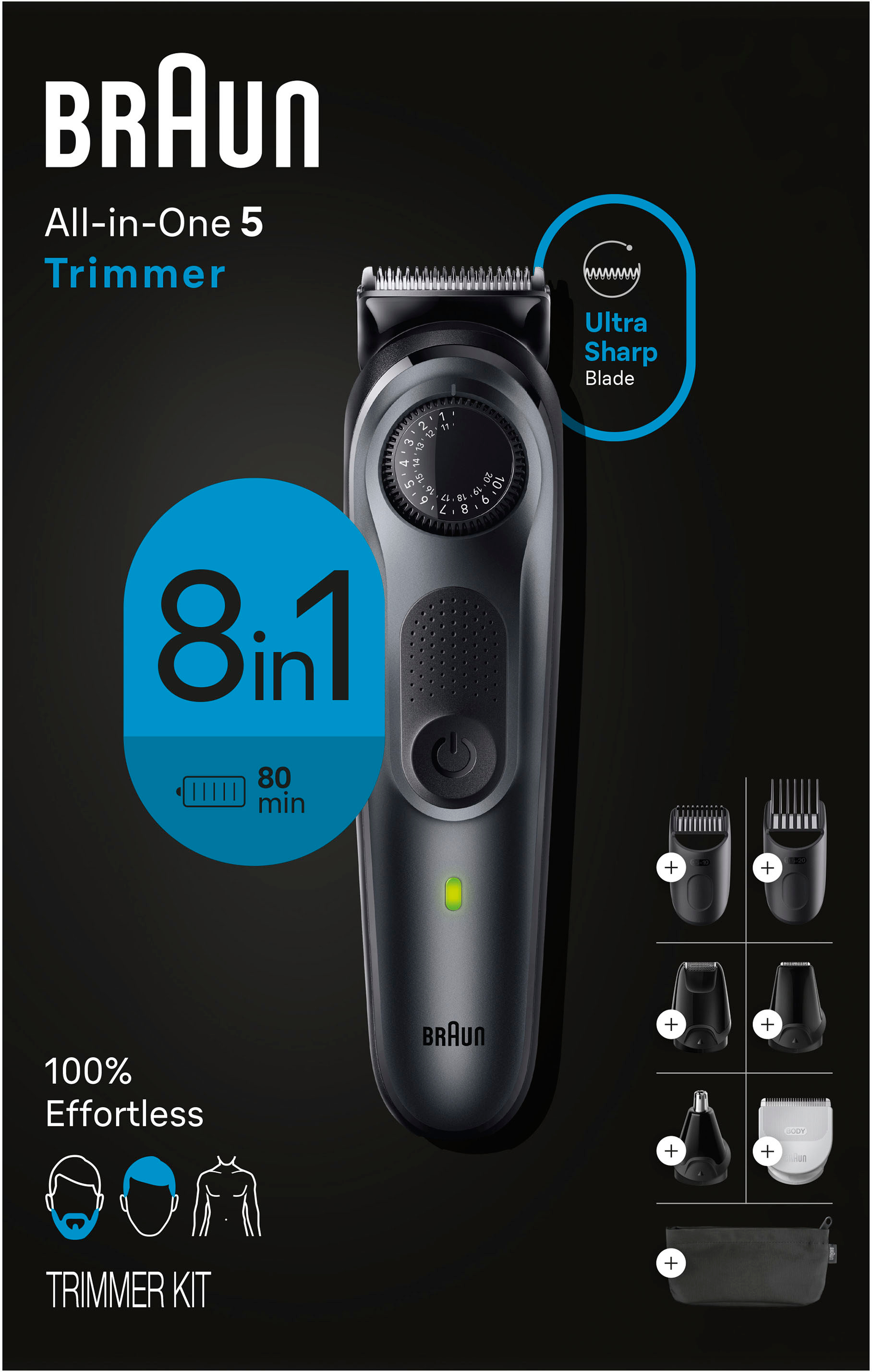Image of Braun - Series 5 5470 All-In-One Style Kit, 8-in-1 Grooming Kit with Beard Trimmer & More - Black