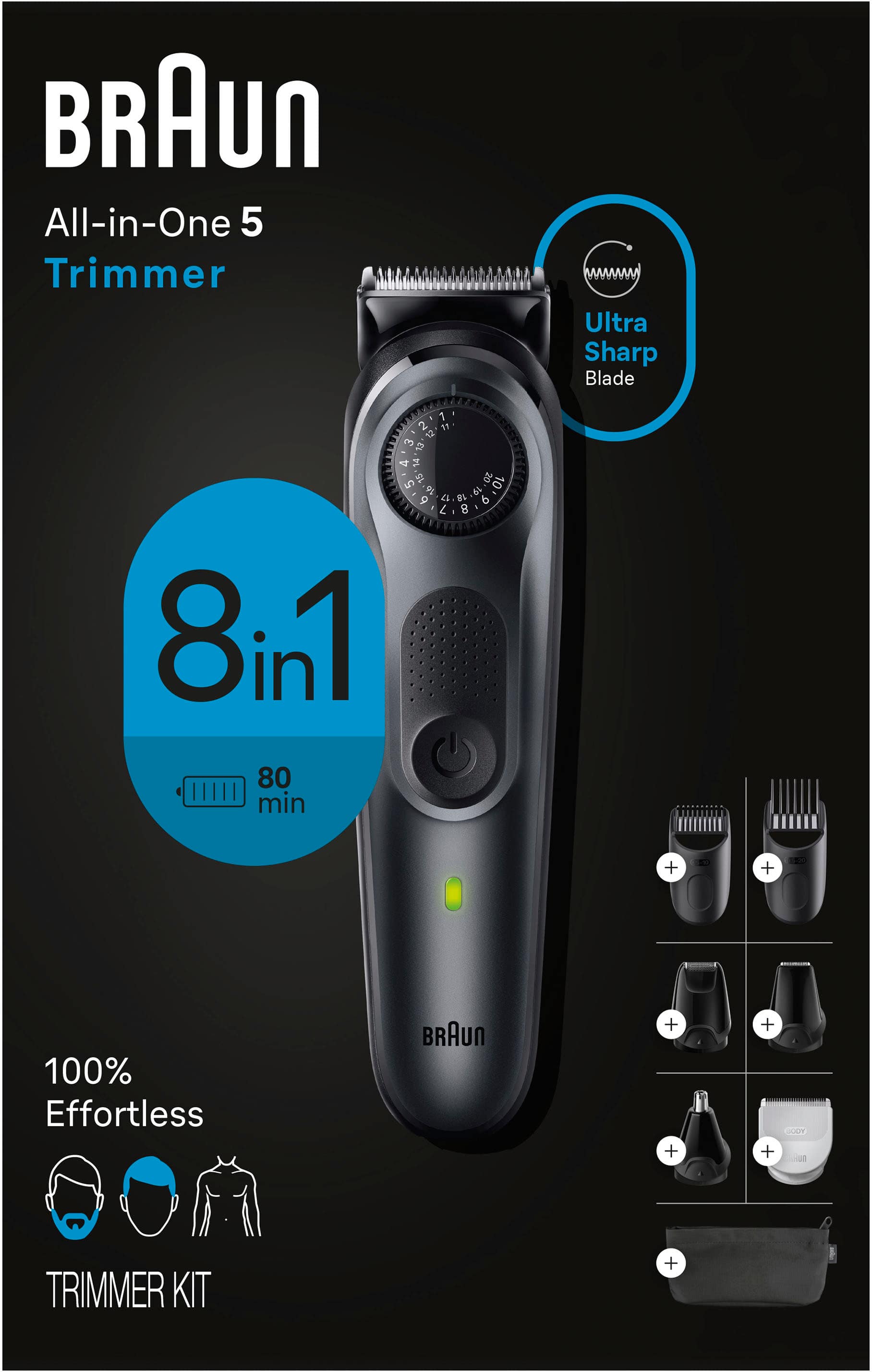 Alt View 12. Braun - Series 5 5470 All-In-One Style Kit, 8-in-1 Grooming Kit with Beard Trimmer & More - Black.