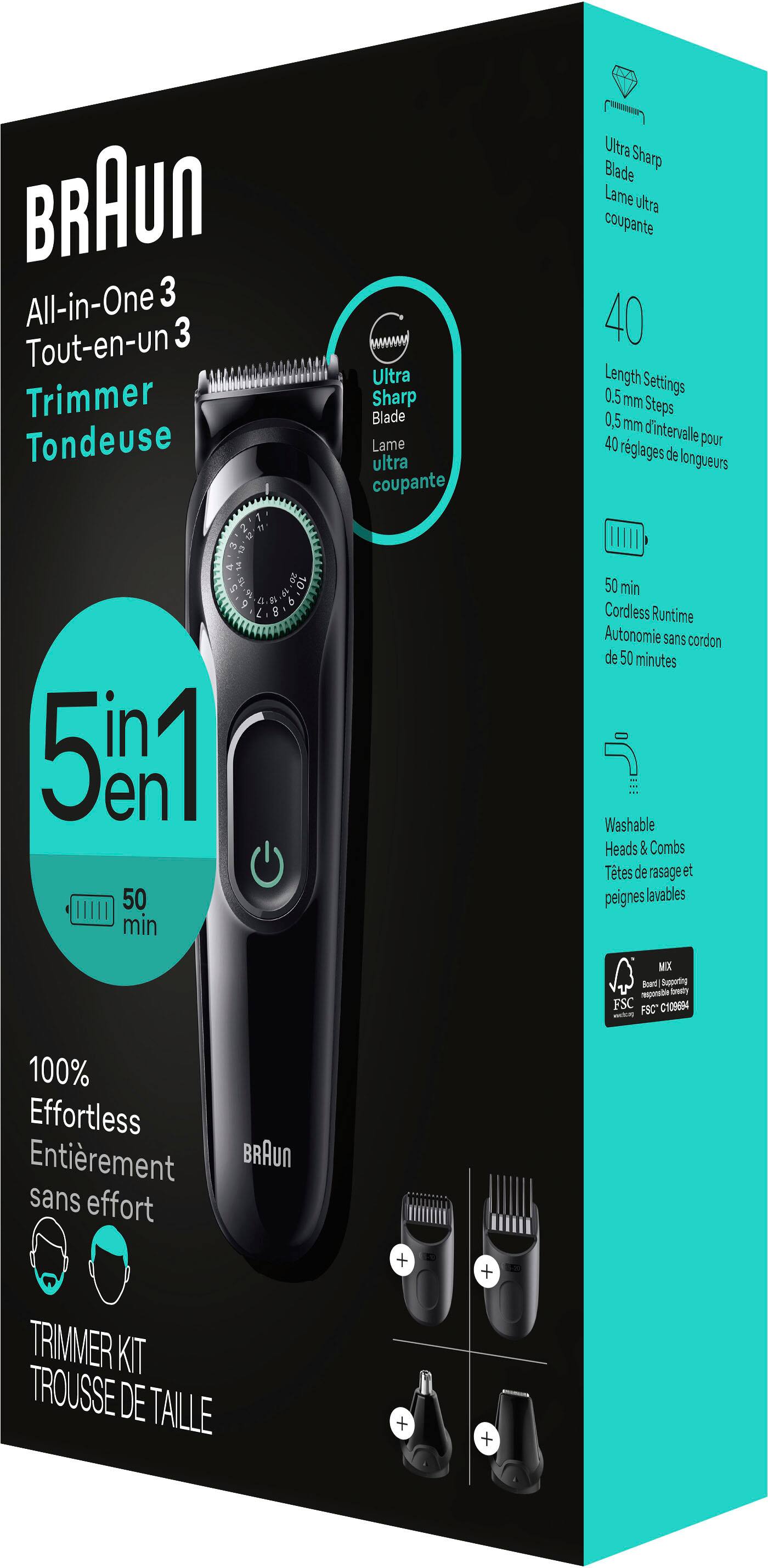 Alt View 13. Braun - Series 3 3450 All-In-One Style Kit, 5-in-1 Grooming Kit with Beard Trimmer & More - Black.