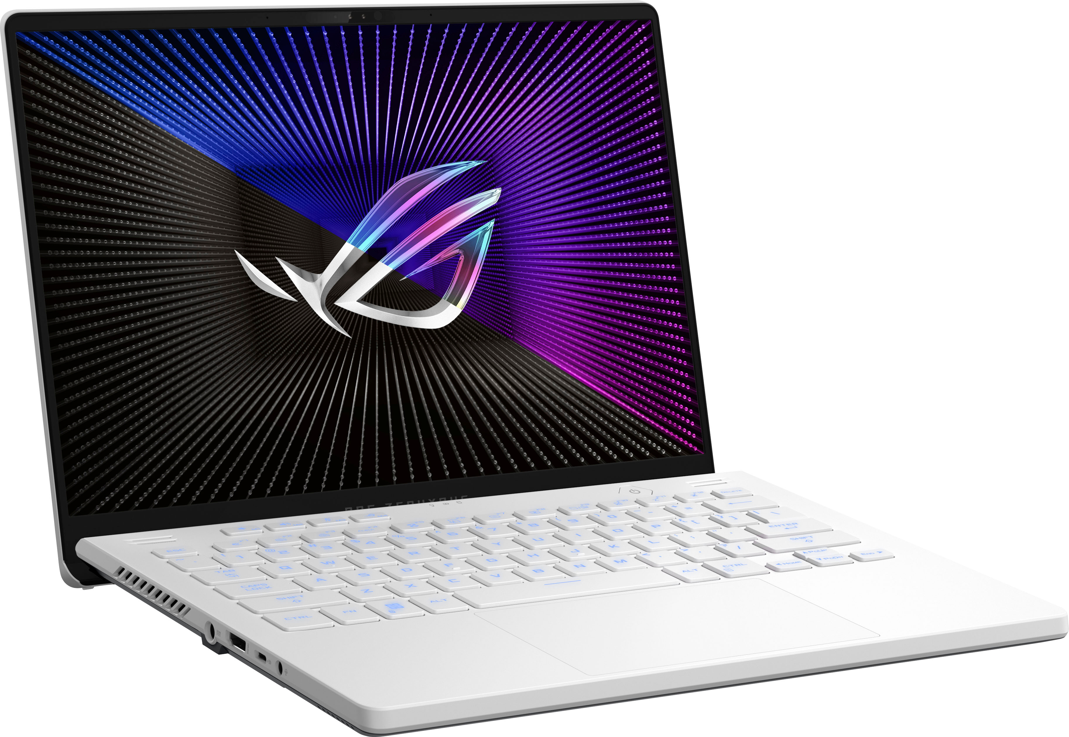 Angle View: ASUS - ROG Zephyrus G14 14” 165Hz Gaming Laptop QHD- AMD Ryzen 9 with 16GB Memory-NVIDIA GeForce RTX 4060-512GB SSD - Moonlight White