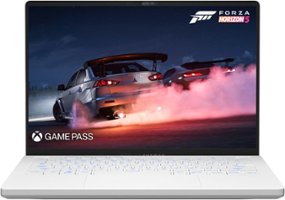 ASUS - ROG 14” 165Hz Gaming Laptop QHD-AMD Ryzen 7 7735HS with 16GB DDR5 Memory – NVIDIA RTX 4050 6G GDDR6 – 512GB PCIe 4.0 SSD - Moonlight White - Front_Zoom