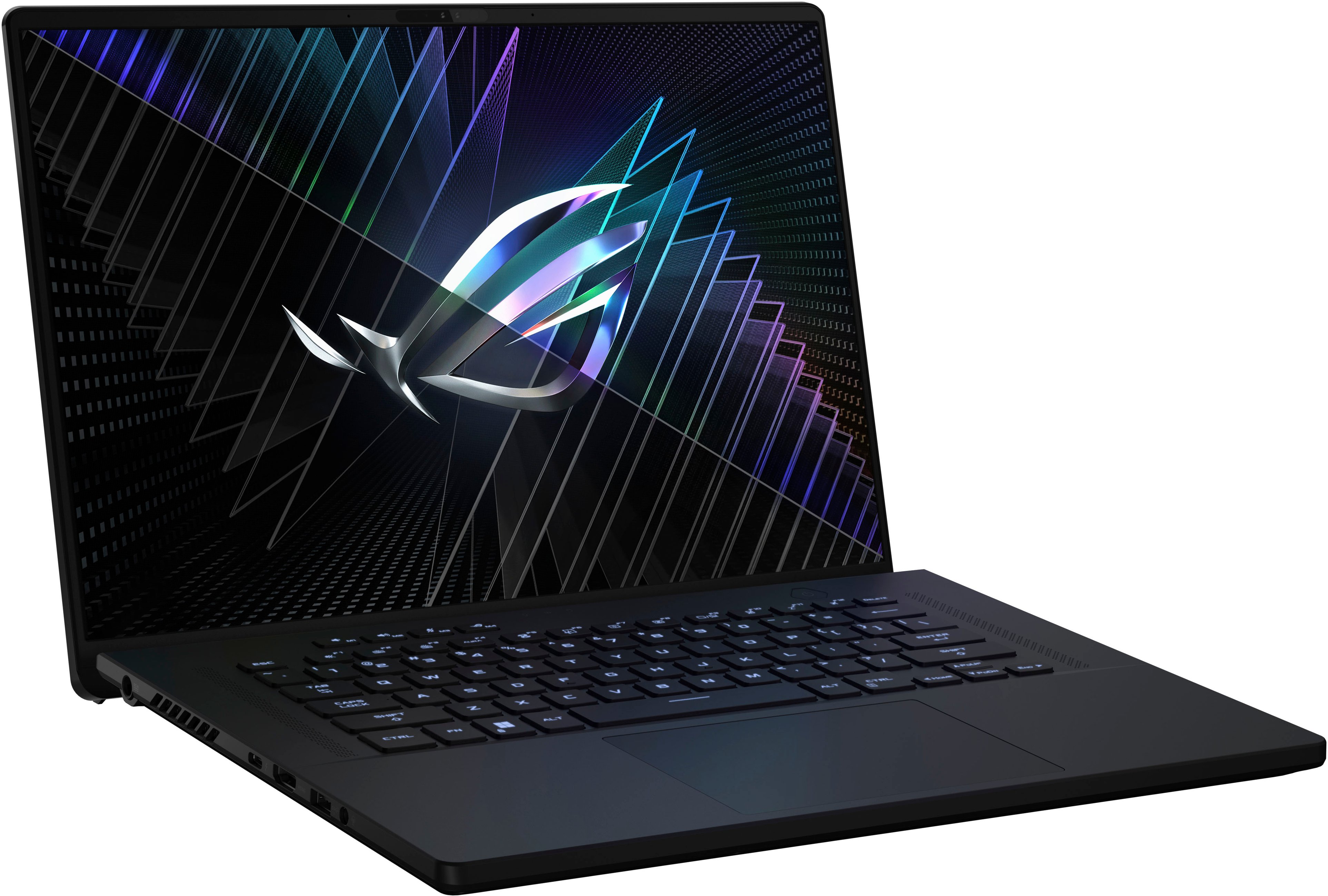 Angle View: ASUS - ROG Zephyrus M16 16" 240Hz Gaming Laptop QHD - Intel 13th Gen Core i9 with 16GB Memory-NVIDIA GeForce RTX 4070-1TB SSD - Off Black