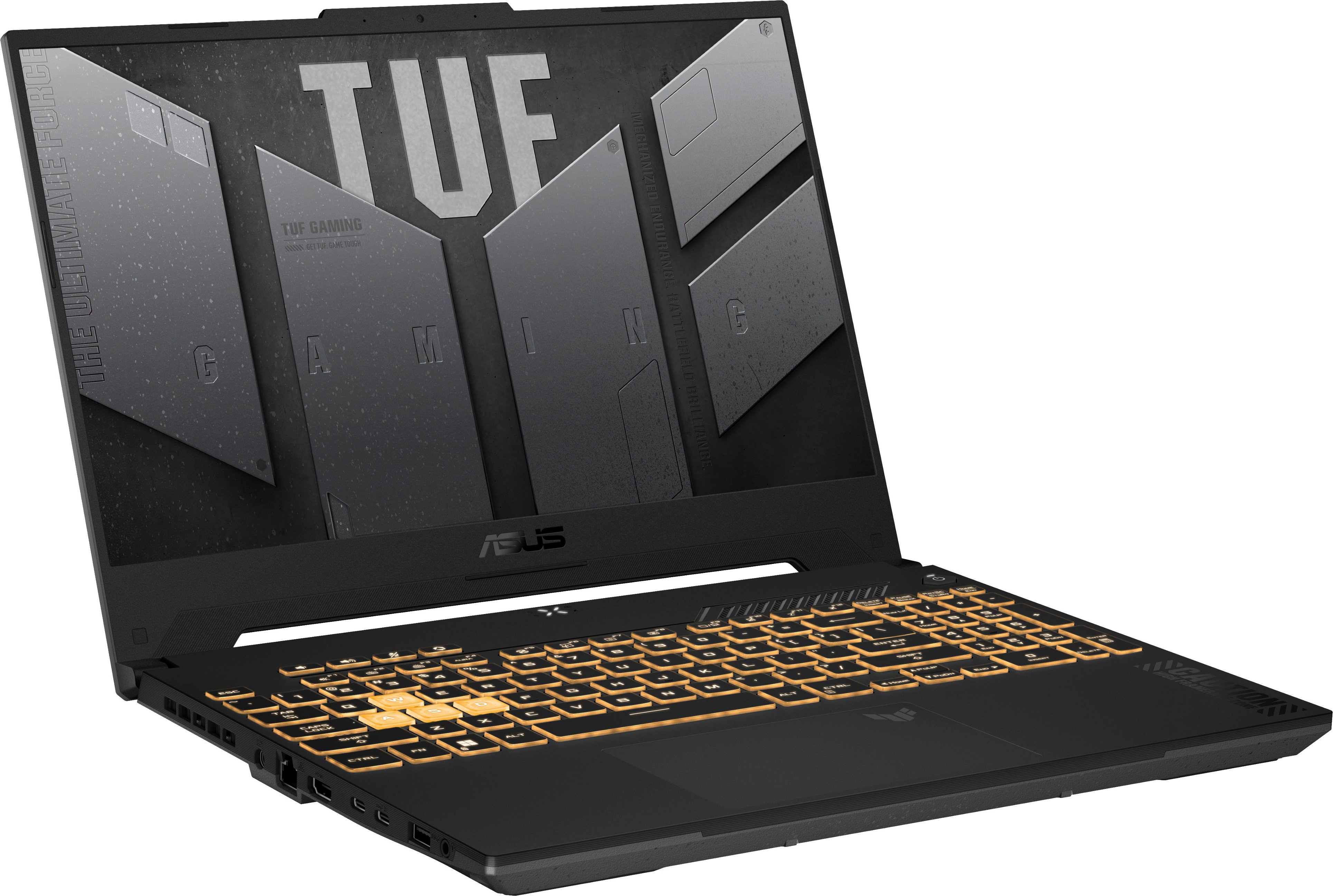 Angle View: ASUS - TUF 15.6" Gaming Laptop - Intel Core i7 with 16GB Memory - NVIDIA GeForce RTX 4070 - 1TB SSD - Mecha Grey