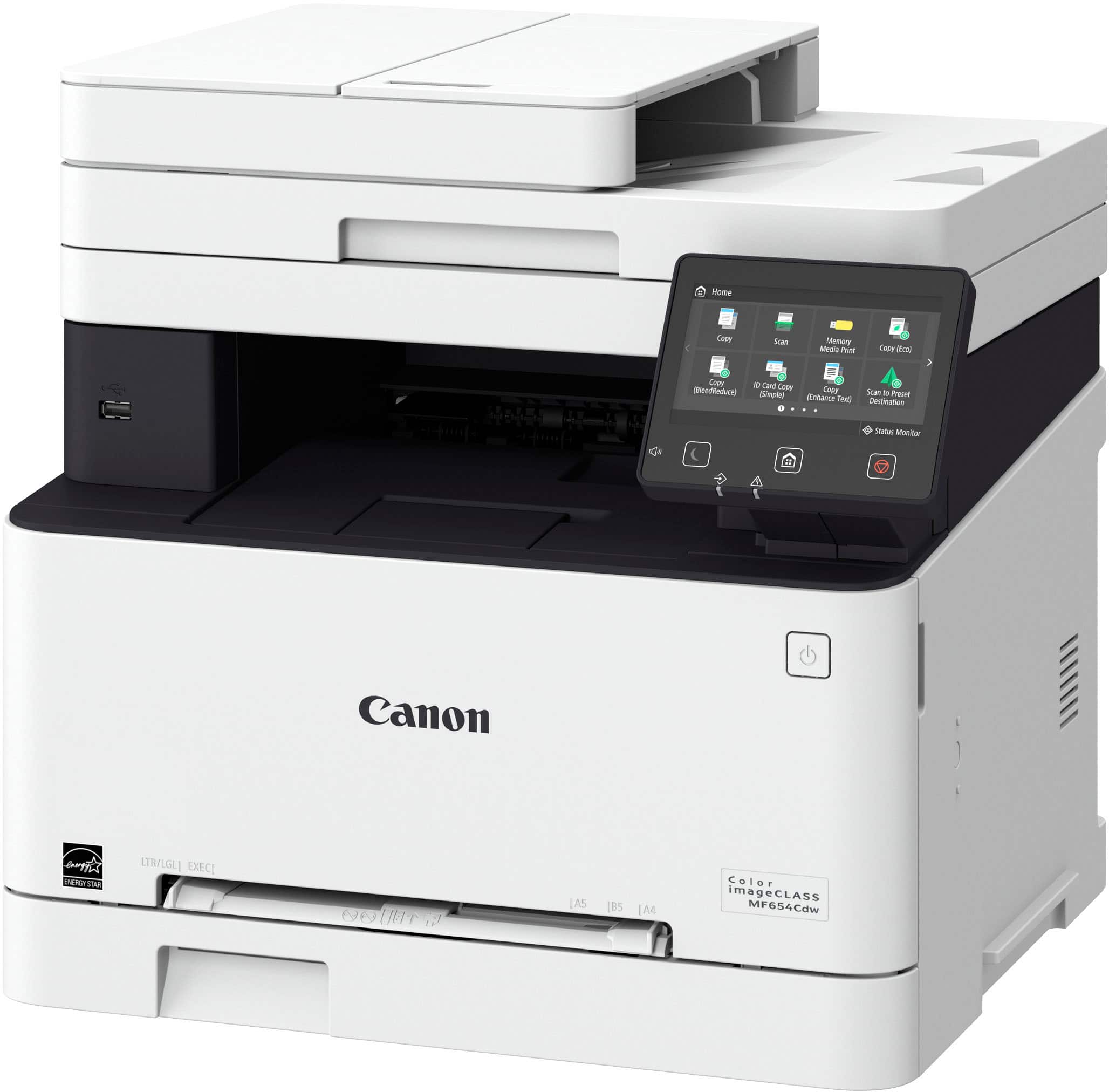Angle. Canon - imageCLASS MF654Cdw Wireless Color All-In-One Laser Printer - White.