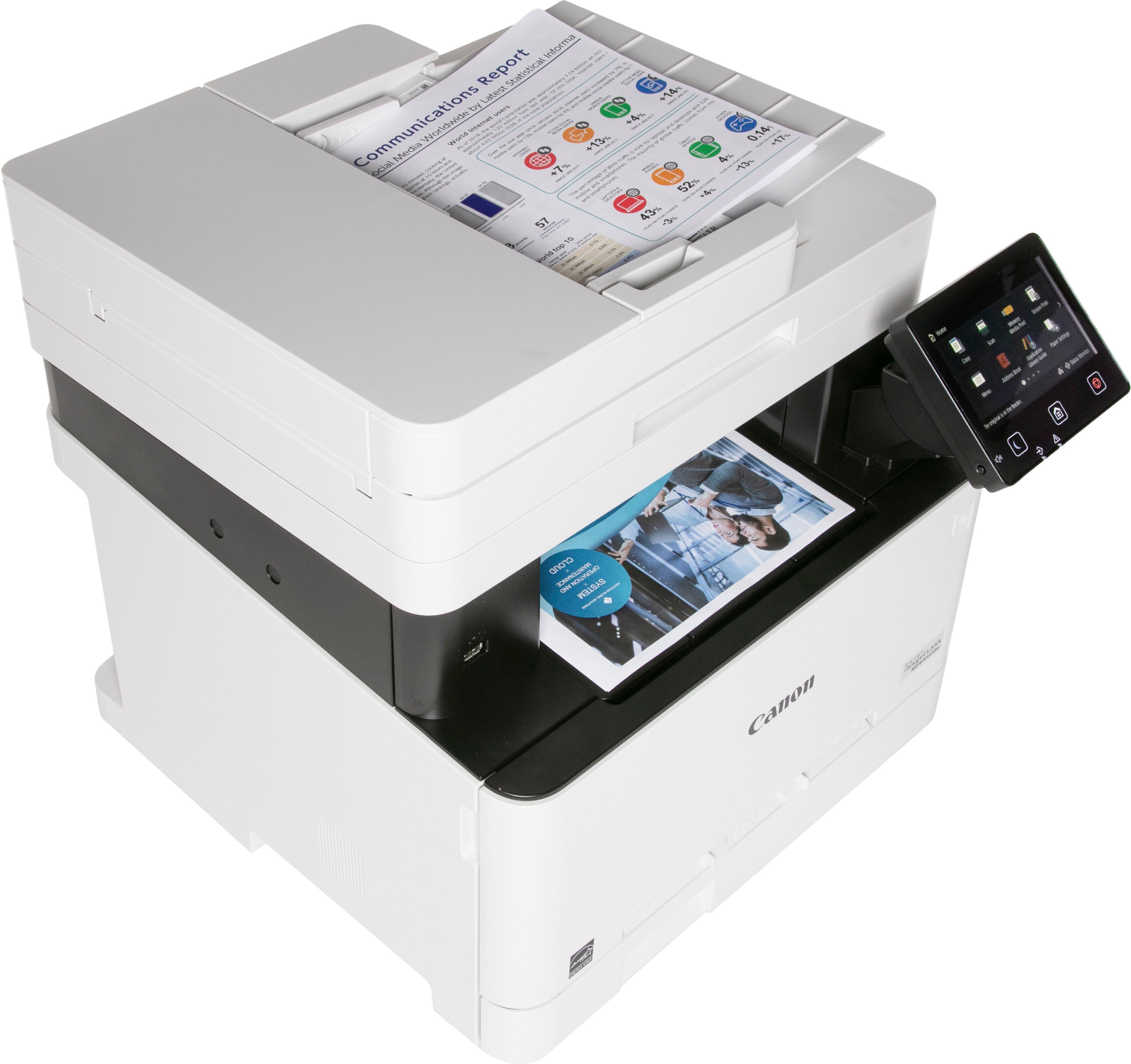 Left View: Canon - imageCLASS MF654Cdw Wireless Color All-In-One Laser Printer - White