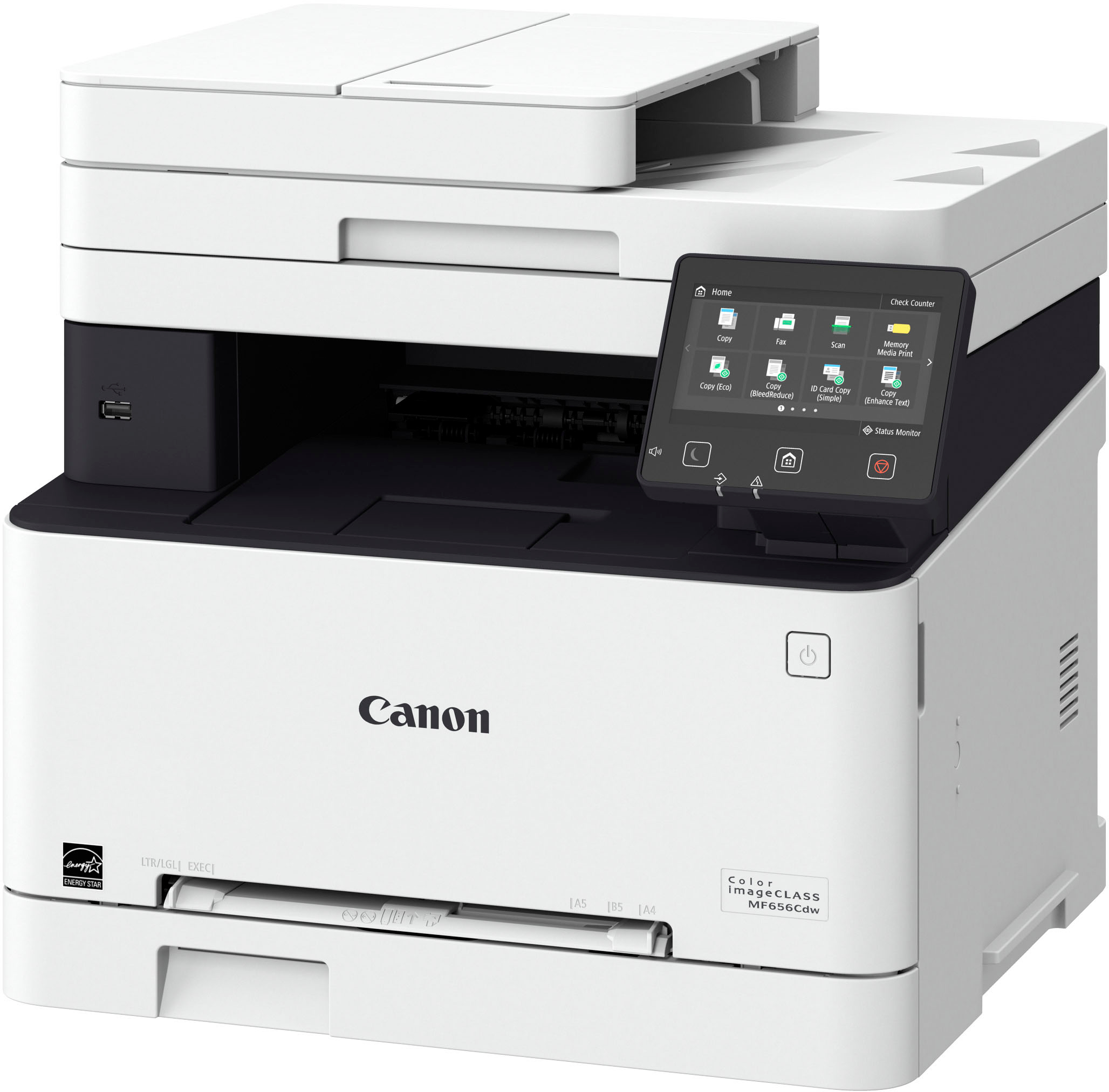 Angle View: Canon - imageCLASS MF656Cdw Wireless Color All-In-One Laser Printer with Fax - White