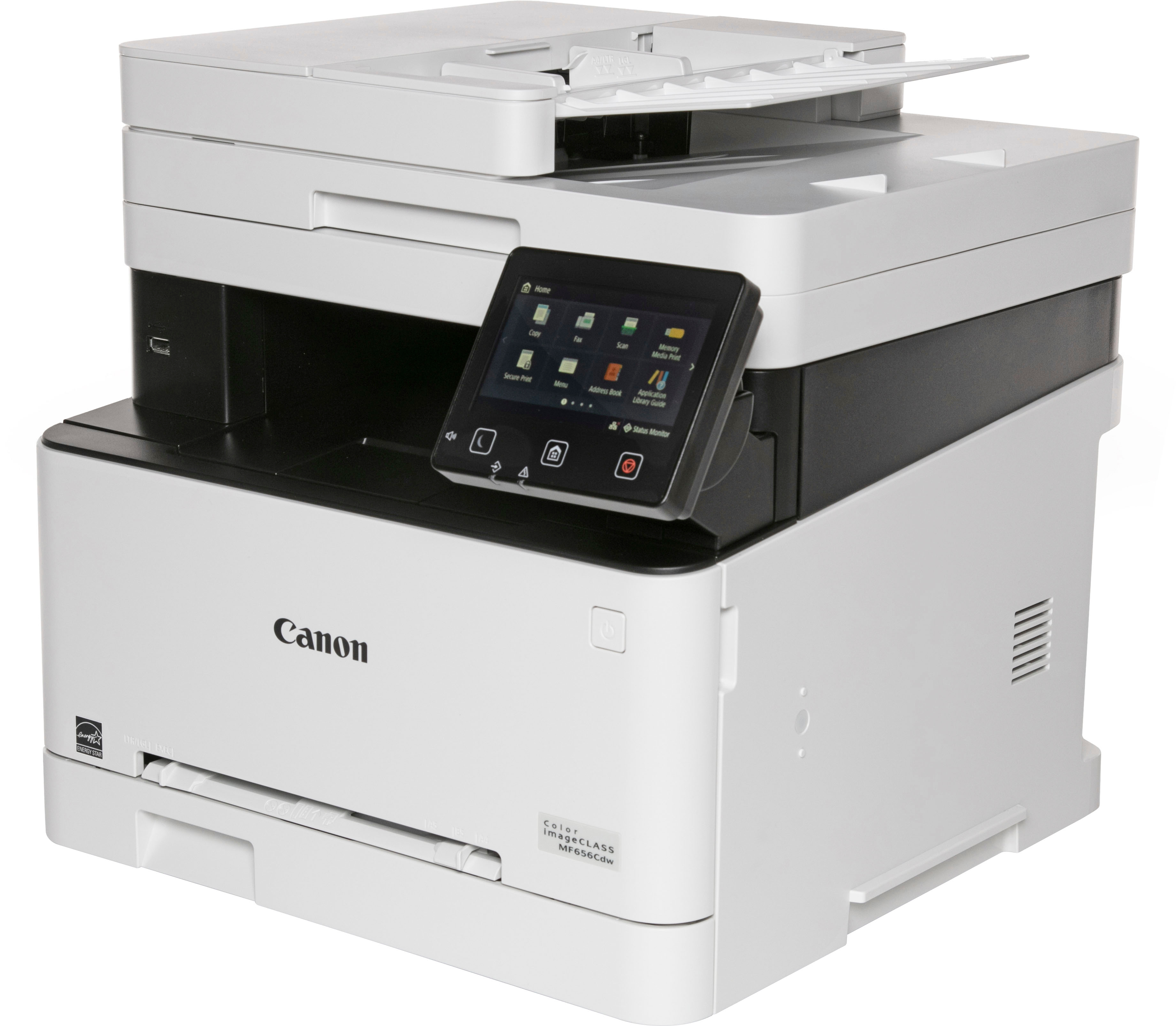 Left View: Canon - imageCLASS MF656Cdw Wireless Color All-In-One Laser Printer with Fax - White