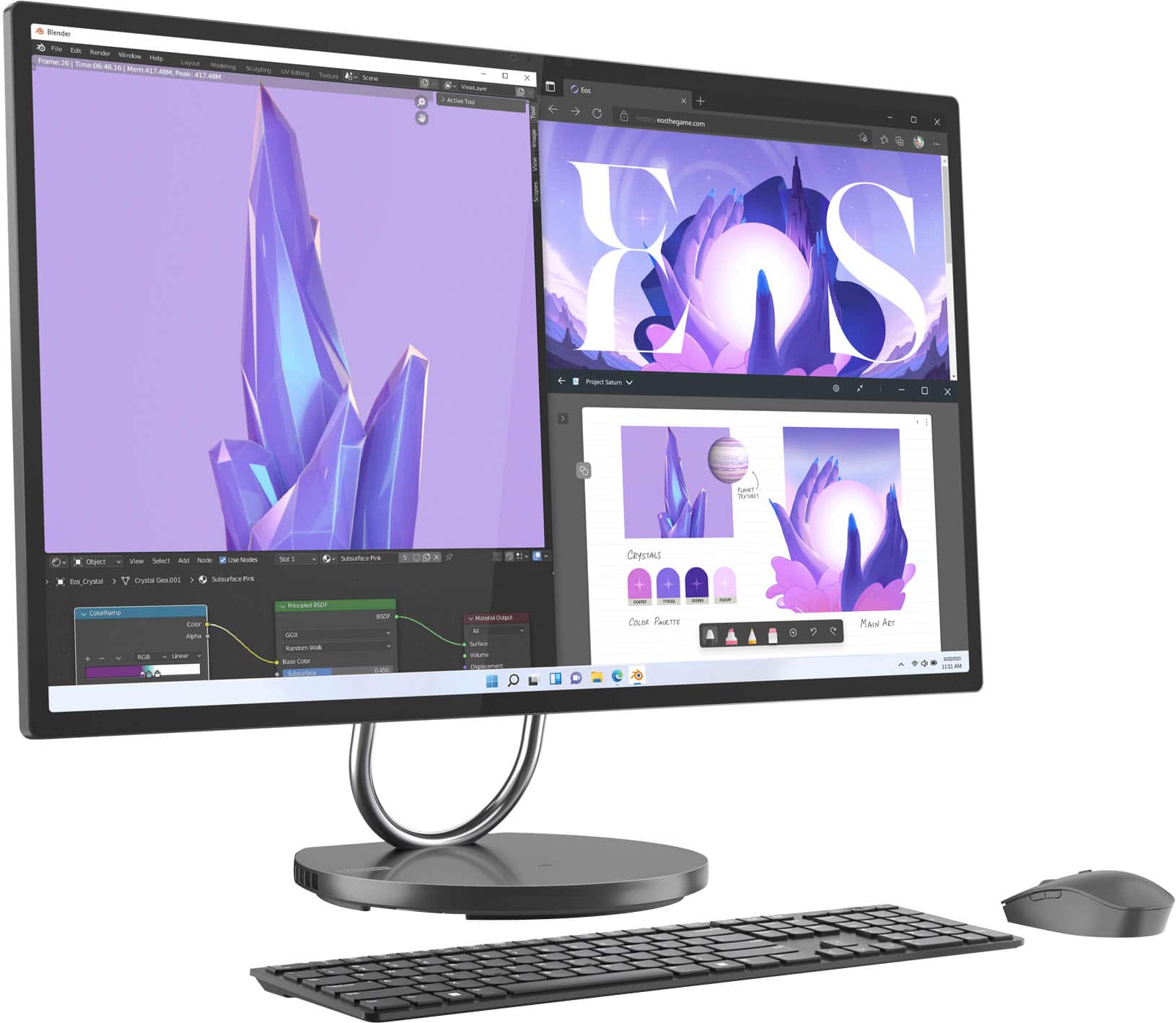 Angle. Lenovo - Yoga AIO 9i 31.5" All-In-One - Intel Core i9 - 16GB Memory + 512GB SSD - Storm Gray.