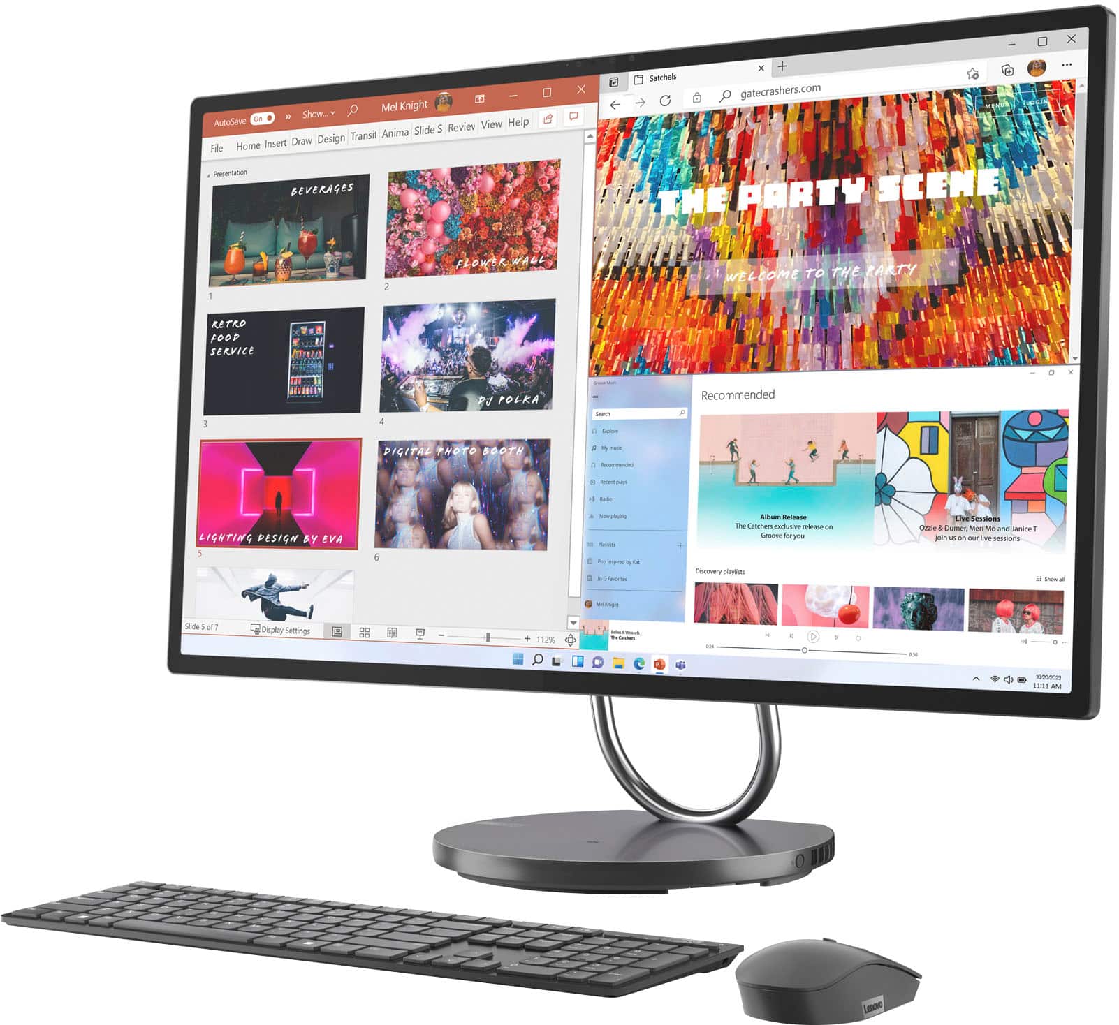 Left. Lenovo - Yoga AIO 9i 31.5" All-In-One - Intel Core i9 - 16GB Memory + 512GB SSD - Storm Gray.
