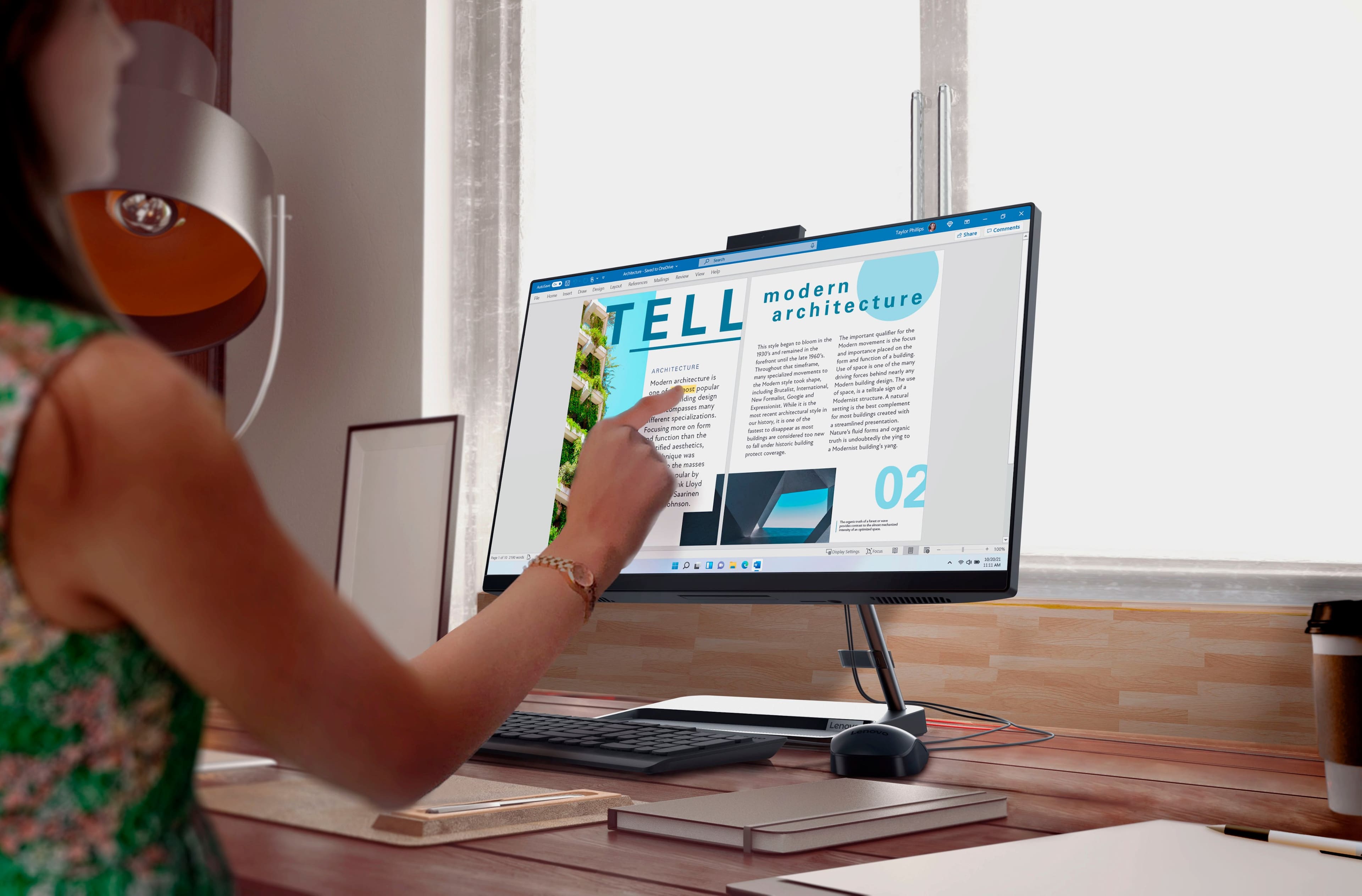 Alt View 3. Lenovo - IdeaCentre AIO 3i 24" Touch-Screen All-In-One - Intel Core i3 - 8GB Memory - 256GB Solid State Drive - Black.