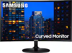 Samsung - 390C Series 27" LED Curved FHD AMD FreeSync Monitor (HDMI, VGA) - Black - Front_Zoom