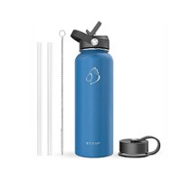 Buzio - Duet Series Insulated Water Bottle with Straw Lid and Flex Lid, Cobalt 40oz - Cobalt - Angle_Zoom