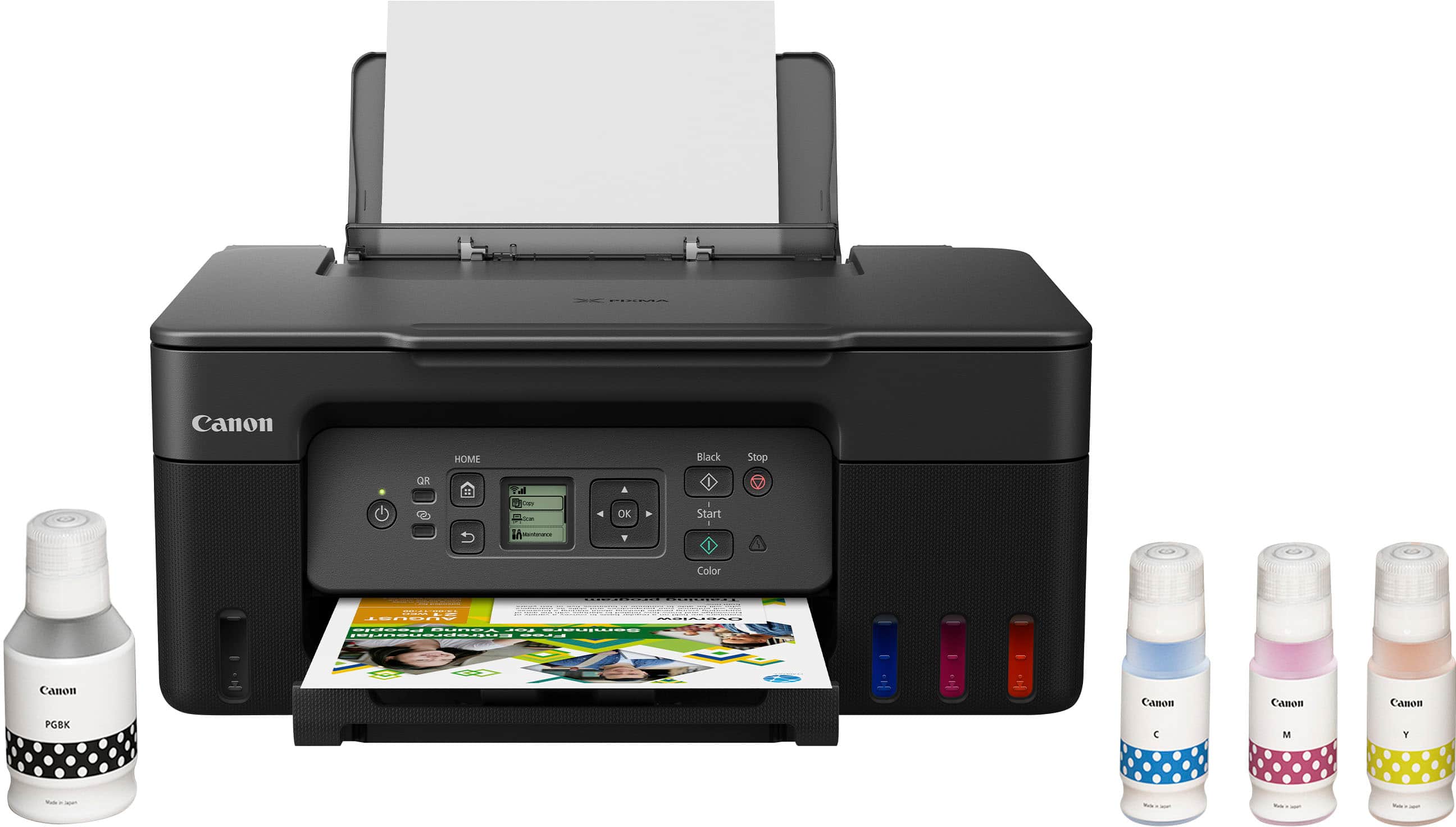 Angle. Canon - PIXMA MegaTank G3270 Wireless All-In-One SuperTank Inkjet Printer - BLACK.
