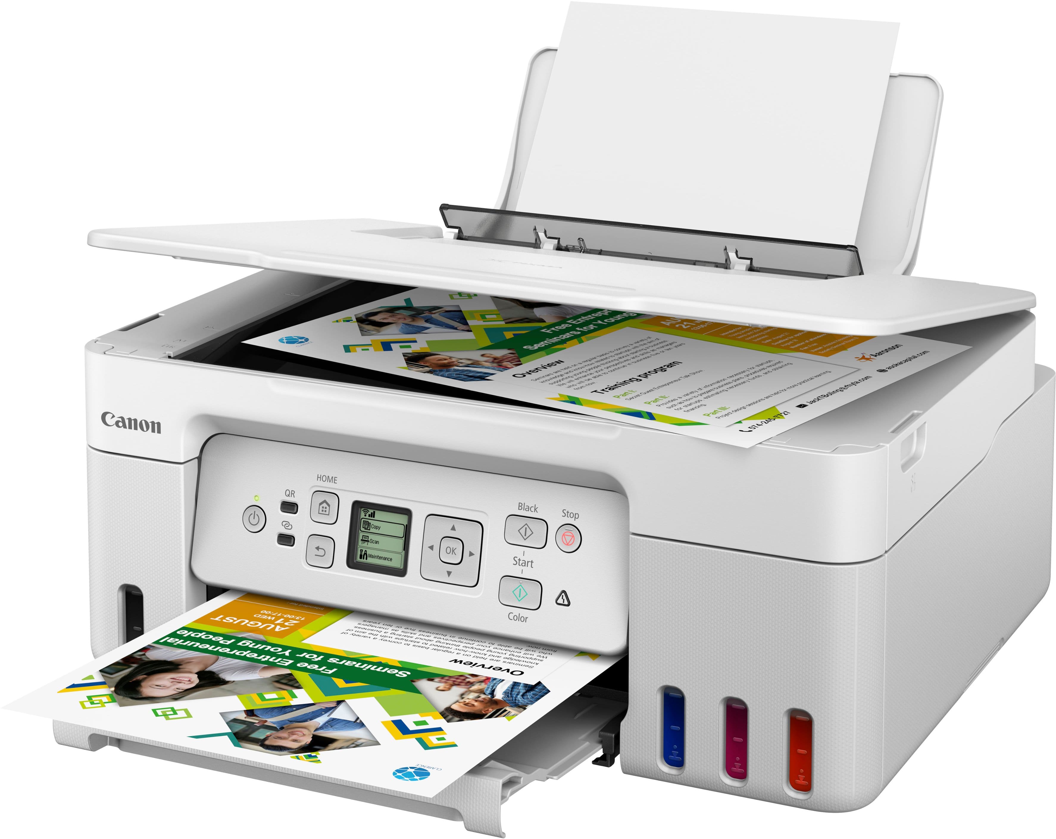 Alt View 12. Canon - PIXMA MegaTank G3270 Wireless All-In-One SuperTank Inkjet Printer - White.