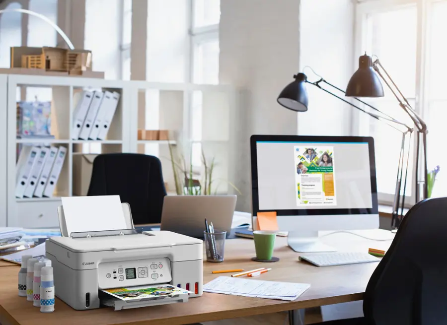 Alt View 16. Canon - PIXMA MegaTank G3270 Wireless All-In-One SuperTank Inkjet Printer - White.
